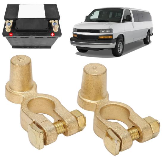 1 Pair Brass Battery Clip Positive Negative Terminal Connector Car Battery Clip Rust-Proof High Conductivity Easy Install Battery Connector