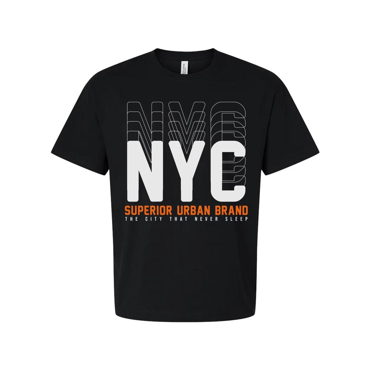 New York City Graphic Tee With Oversized NYC Letters And Orange Superior Urban B 3XL