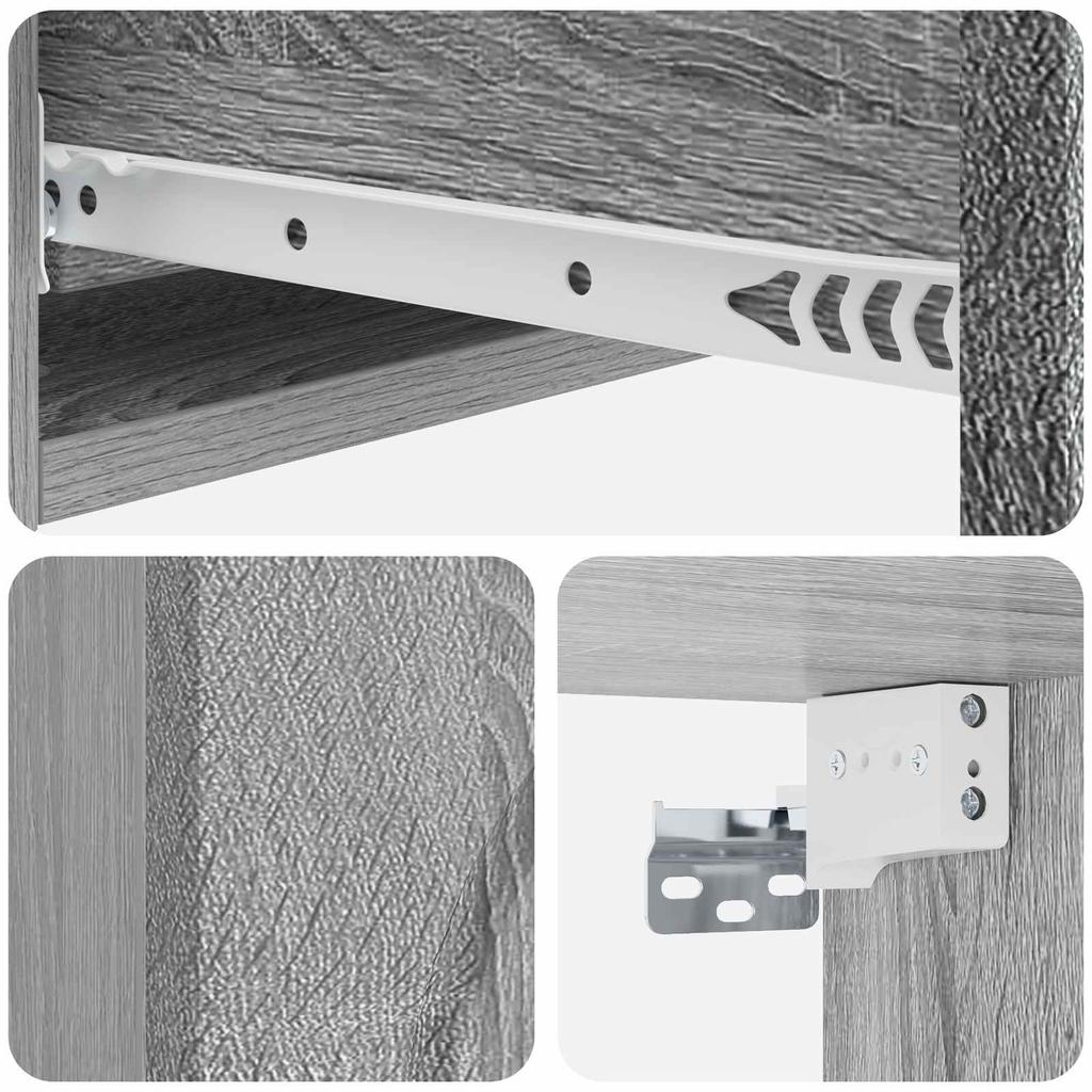 Wall Mounted Side Table Grey Sonoma 87.5 x 34.5 x 17 cm