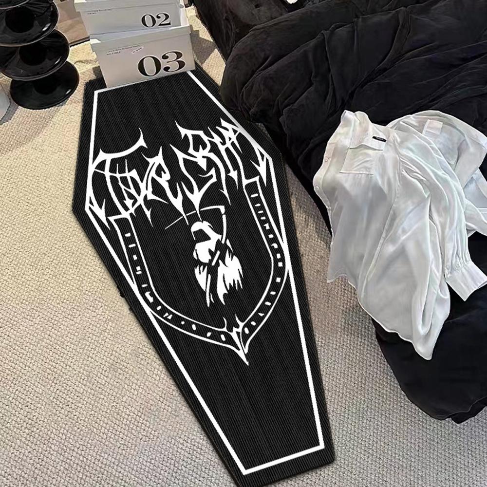 120cm Halloween Gothic Demon Carpets Skulls Cross Floor Non-Slip Punk Area Rugs