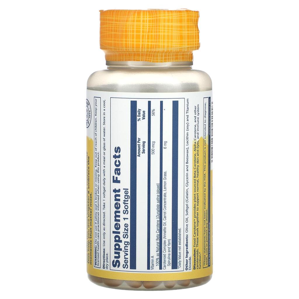 Plant-based raw food carotene, 200 softgels