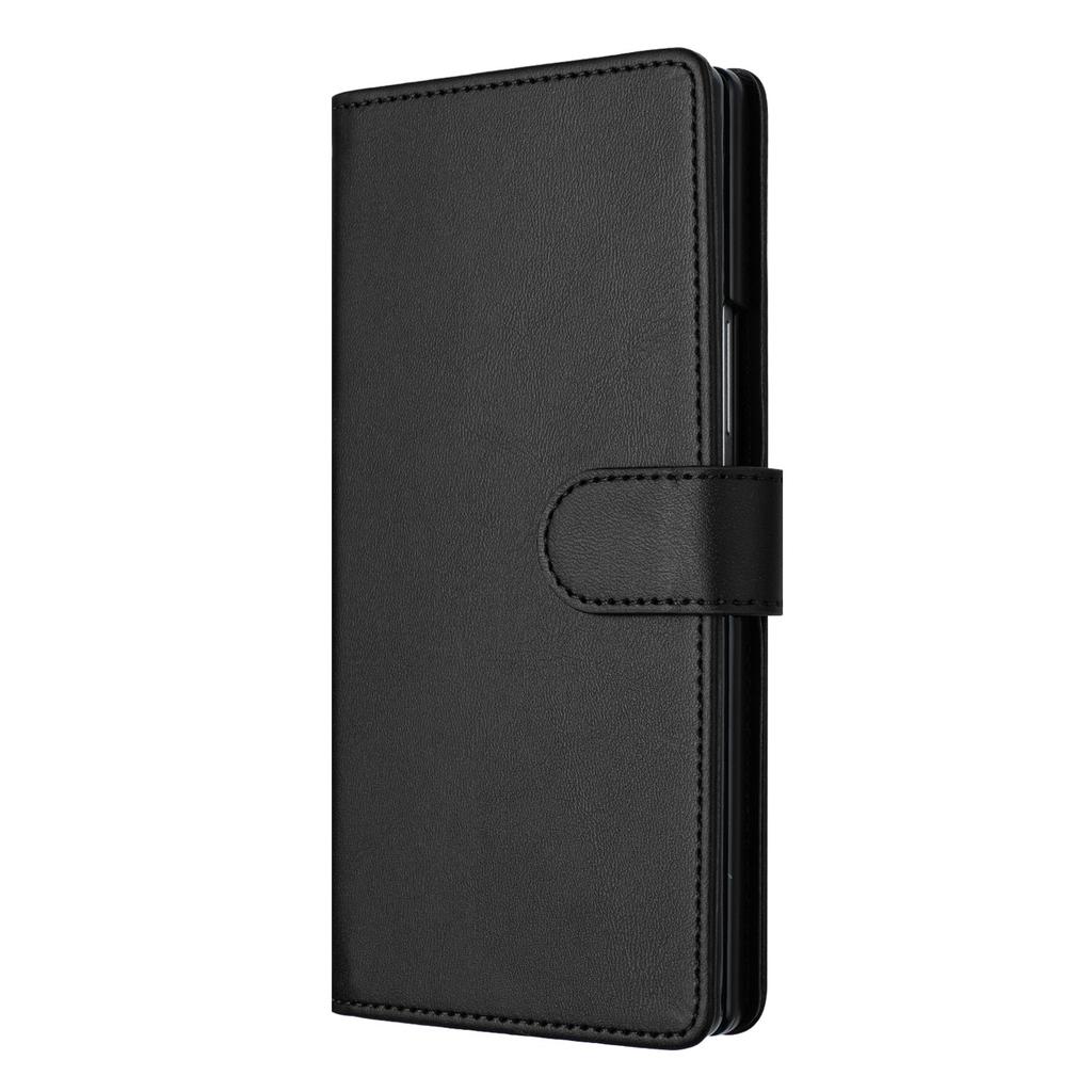For Samsung Galaxy Z Fold7 5G Wallet Case RFID Blocking Calf Texture Leather Stand Phone Cover with Strap