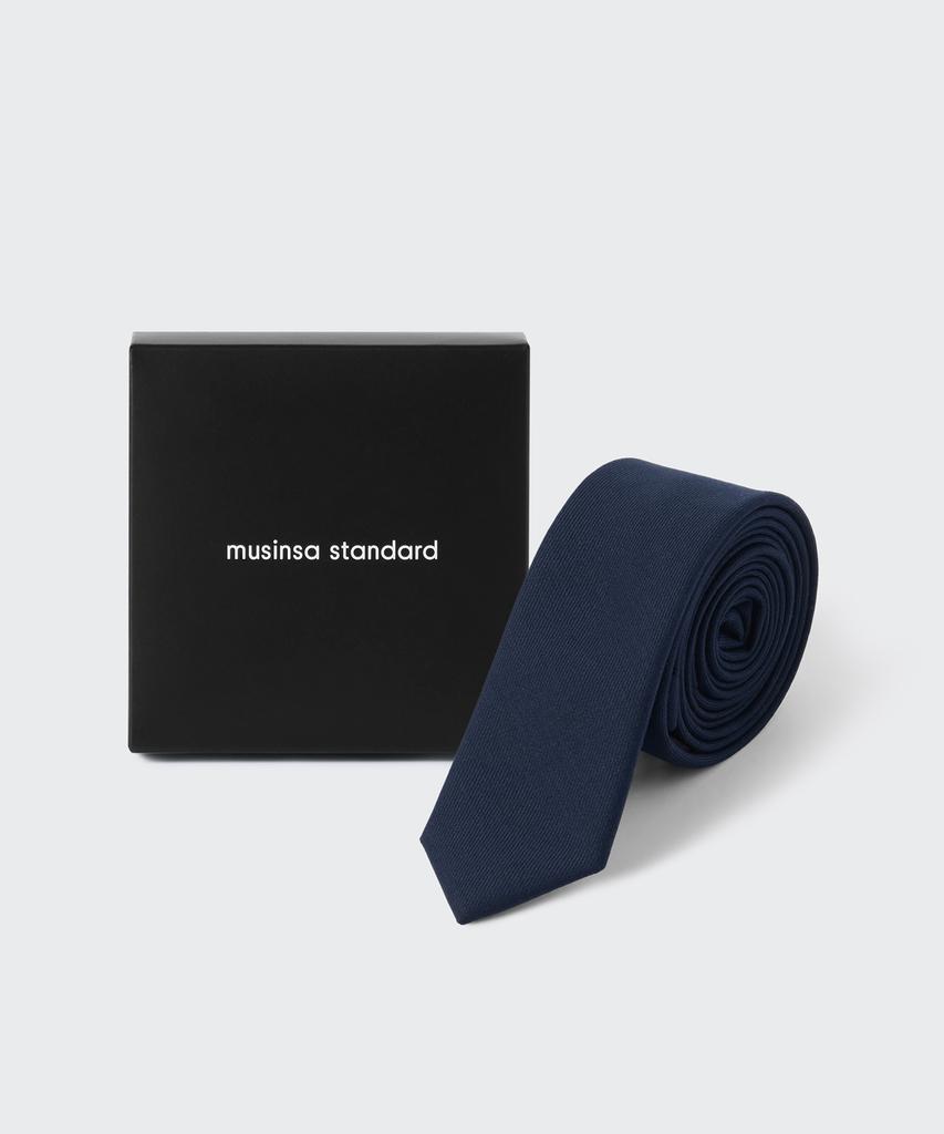 MUSINSA STANDARD Wool Slim Solid Tie [Navy]