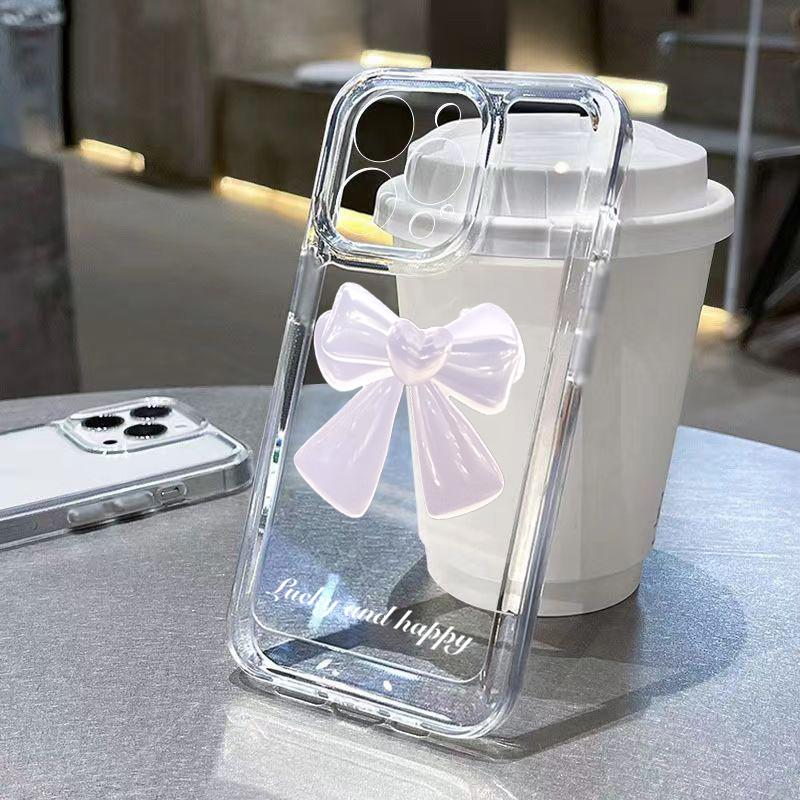 Shockproof Soft Clear Phone Case For Xiaomi Redmi Note 12 13 Pro Plus 12S 11S 11 10S 10 Redmi 12 13C Cute Colorful Bowknot Cover