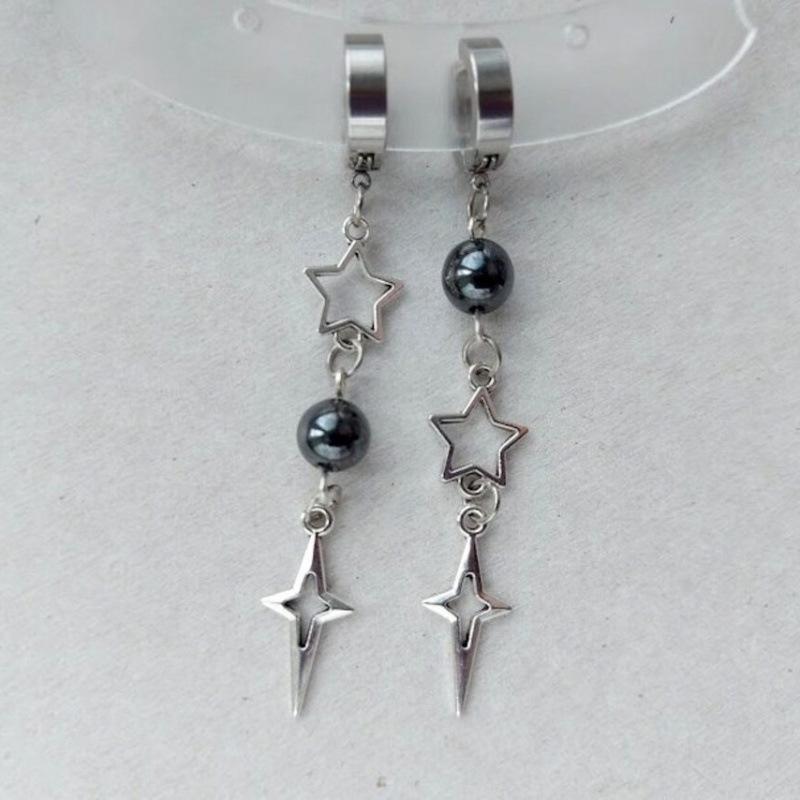 Polaris Silver Starry Sky Earrings - Gothic Millennium Style
