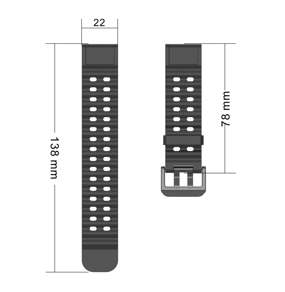 22mm Silicone Strap for Garmin Fenix 8 47mm/Fenix E 47mm/Quatix 7 Pro Multiple Holes Watchband