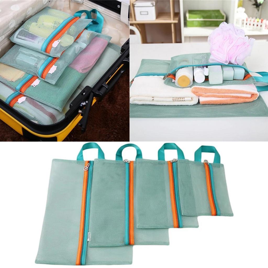 4pcs Set of Flat Pack Suitcases Organizers Portable for Efficient Packing and Space Saving Travel Solution Daily Use