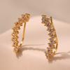 Minimalist Ins Style Micro Set Zircon Copper Plated 18k Gold Geometric Earrings