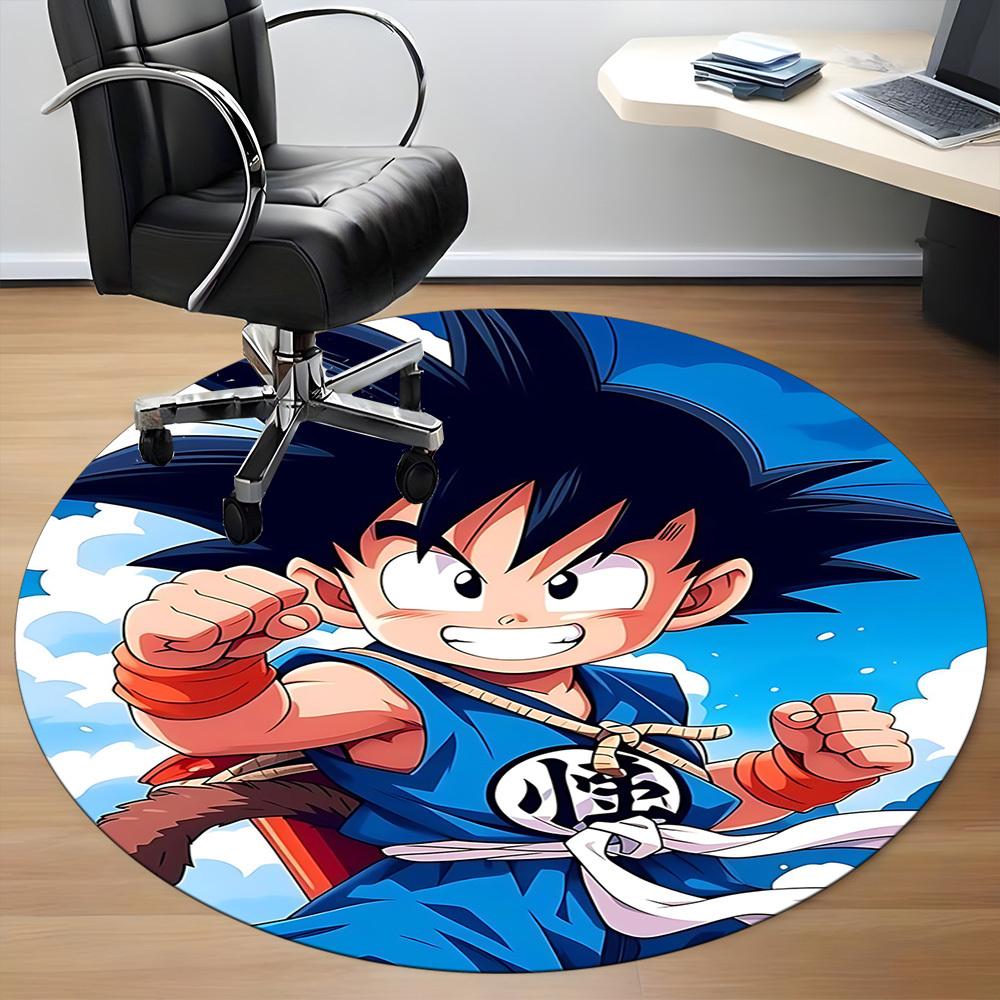 1pc Goku Saiyan Office Round Area Rug, Under Office Chairs Bedroom Living Room Home Decor a1022363