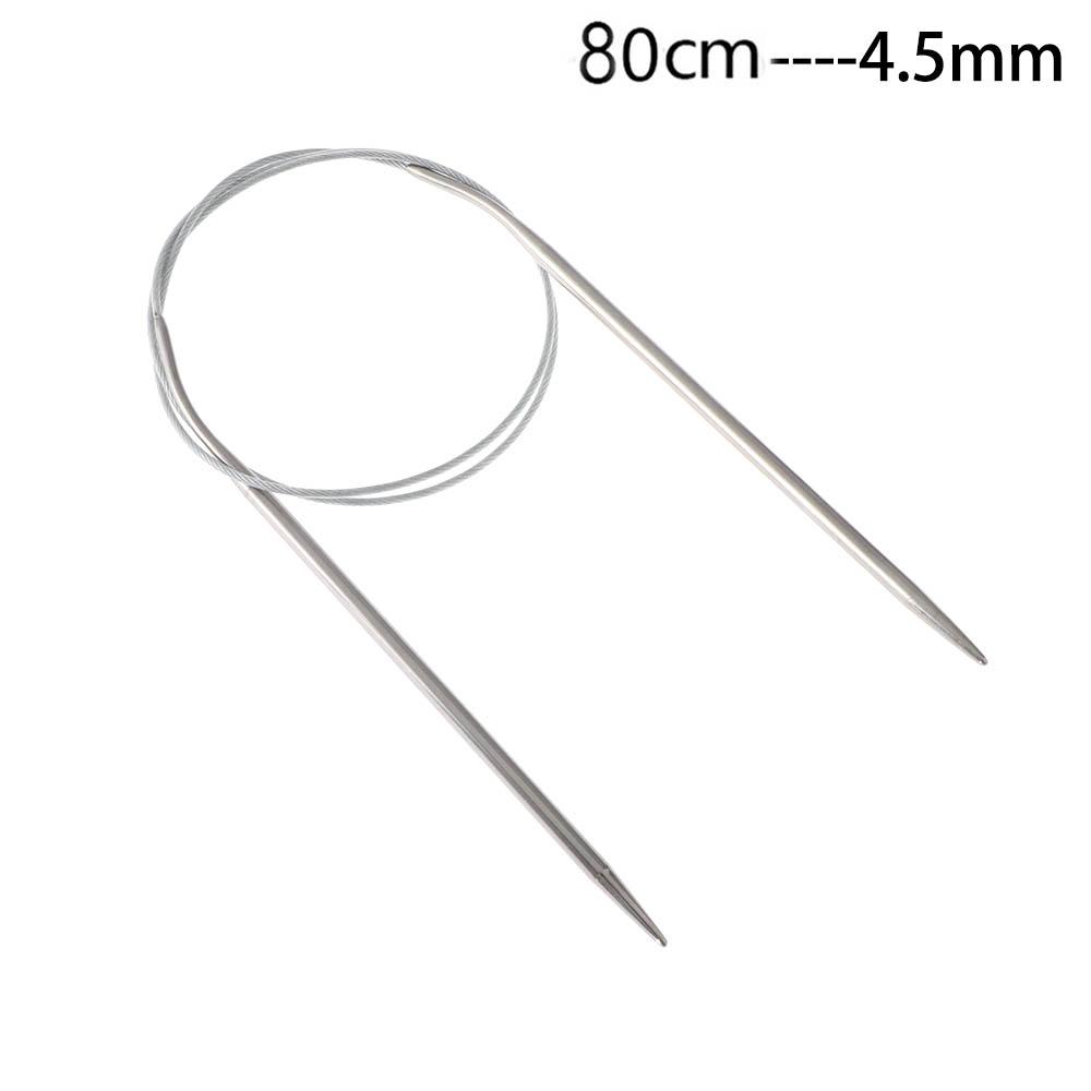 80/100cm Stainless Steel Circular Needle Round Weaving Knitting Needles Handmade Crochet Hook DIY Crafts Household Sewing Pins