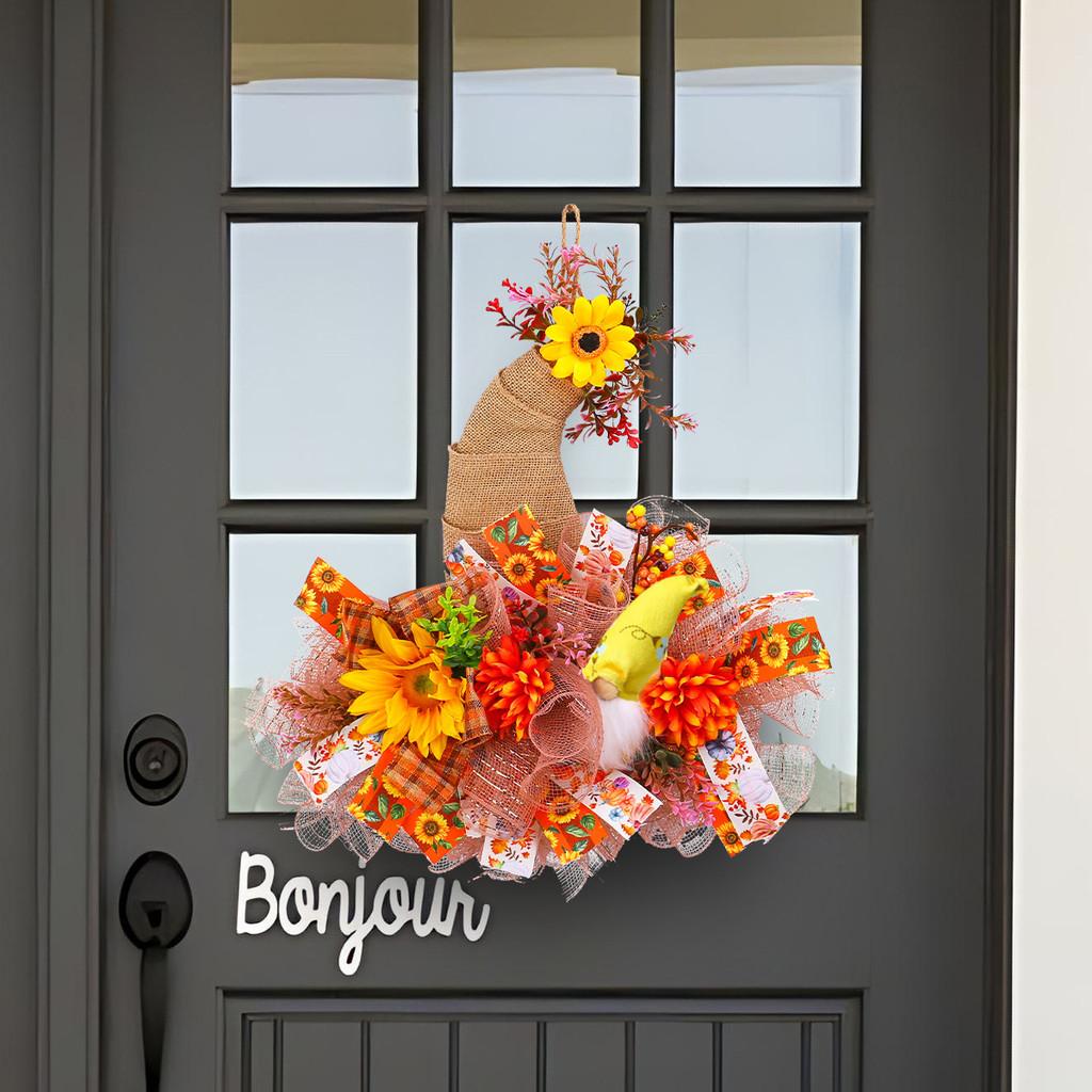 Harvest Door Fall Hanging With Sunflower Decor For Fall Festival Celebrations