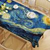 Gwiaździsta Noc Van Gogh Sztuka Obrus Poliestrowy Nadruk Wodoodporny Olejoodporny Prostokątny Pokrowiec na Stół Imprezowy Obrus Mata Piknikowa