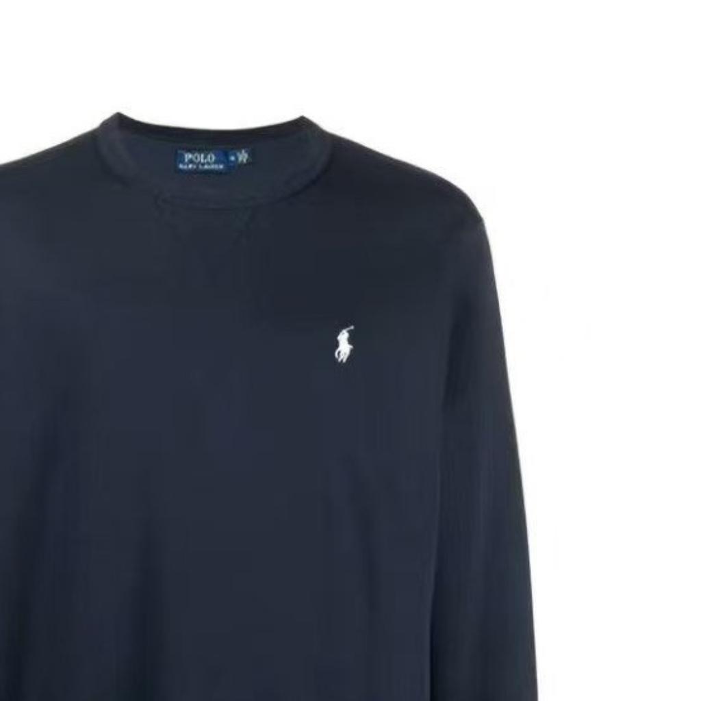 Polo Ralph Lauren Solid Color Logo Embroidered Crew Neck Pullover Sweatshirt Men Sweatshirt 710883334-001