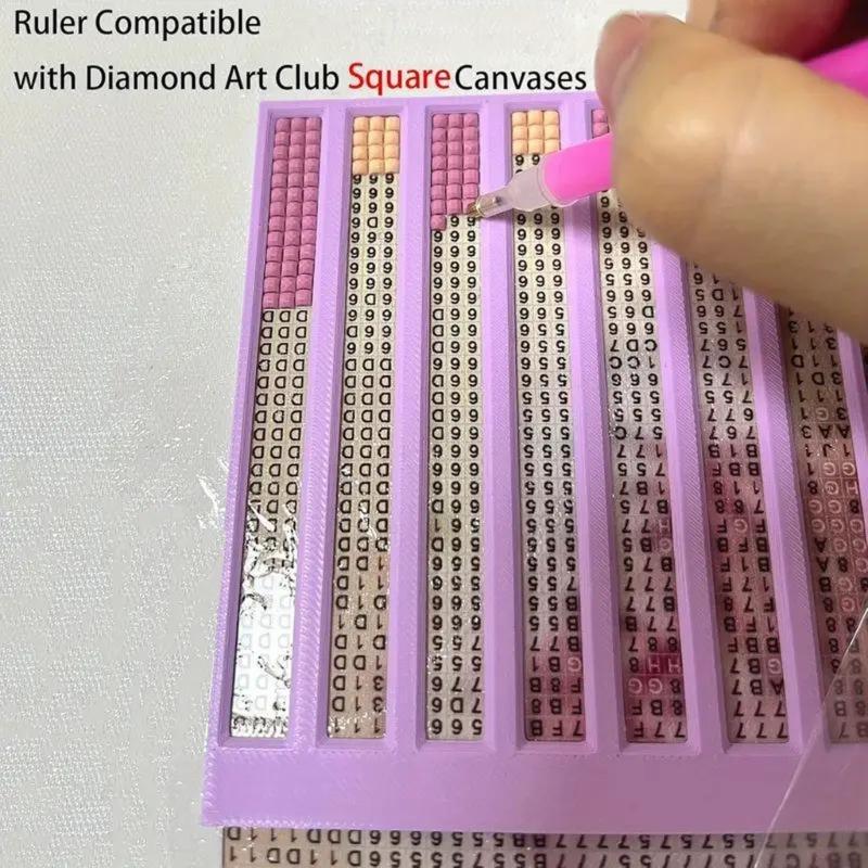 Opakovaně použitelné plastové pravítka Malířské průvodce Pro nadšence do diamantového umění Funkce protiskluzová textura a design šetřící čas