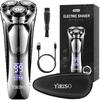 Electric Razor for Men, Men’s Electric Shavers, Wet & Dry Shaver with Pop-up Trimmer, USB-C Rechargeable Waterproof Portable Shaver with LCD