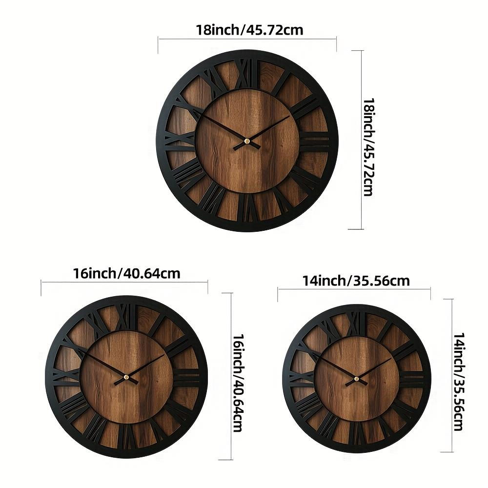 Vintage Wooden Wall Clock | Silent & Decorative | 3 Sizes Available | Perfect for Living Room & Office
