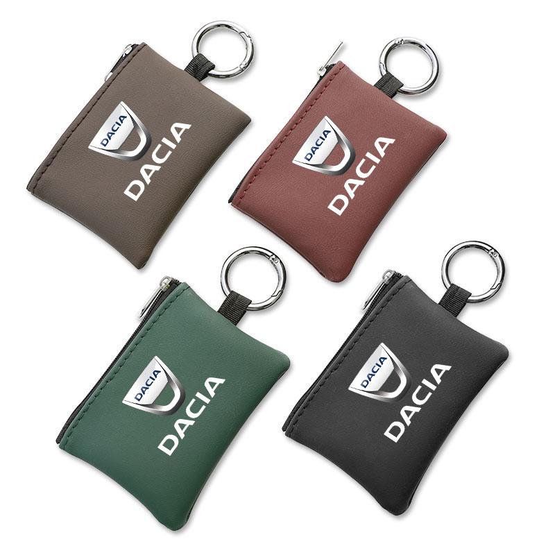 Accesorios para Coche Cartera de Llaves de Cuero Bolsita para Tarjetas Llavero con Emblema Bolsita Para Dacia Bigster Spring Duster Sandero Jogger Dokker Lodgy