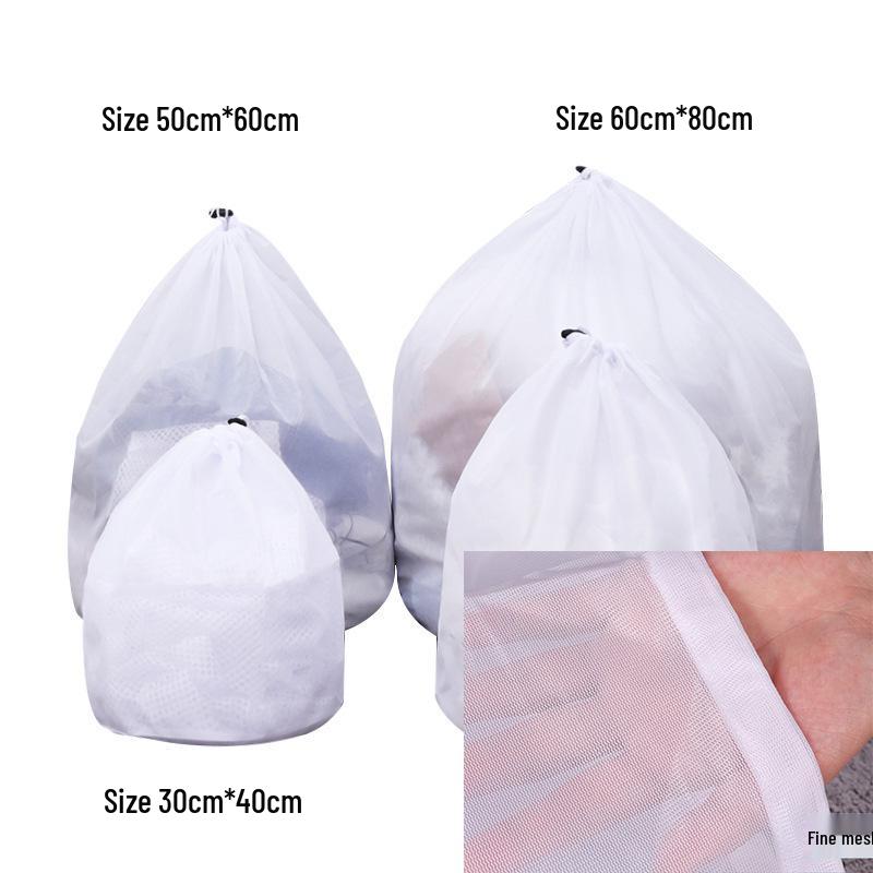 Large Capacity Drawstring Laundry Bag - Protective Wash Net for Machine Cleaning