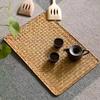 1Pc Meal Mat Rectangular Rattan Placemat Handcrafted Square Tea Table Mat Vintage Grass Heat Insulation Mat Woven