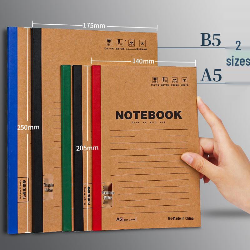 Bezdrátový notebook s kraftovým obalem, ideální pro studenty, A5 měkká vazba, silný linkovaný B5 deník/zápisník