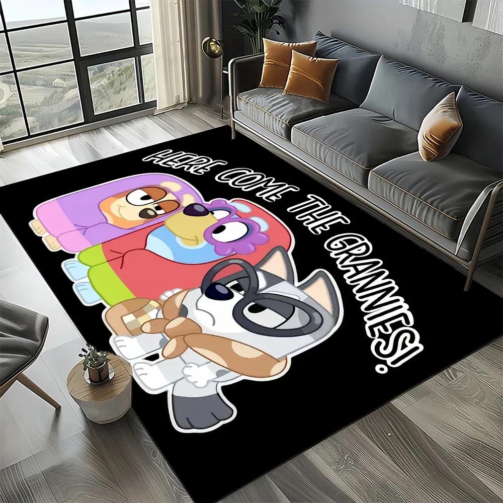 3D Print B-Blueys Family Cartoon Dog Carpet Rug for Living Room Bedroom Home Sofa Decoration,Kid Play Non-slip Floor Mat