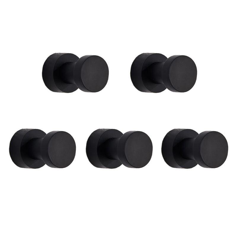 5pc/Set All Copper Hook Bathroom Door Back Coat Hook Single Hook Black/Brushed Gold Wall Coat Hat Towel Hook Bathroom Hardware