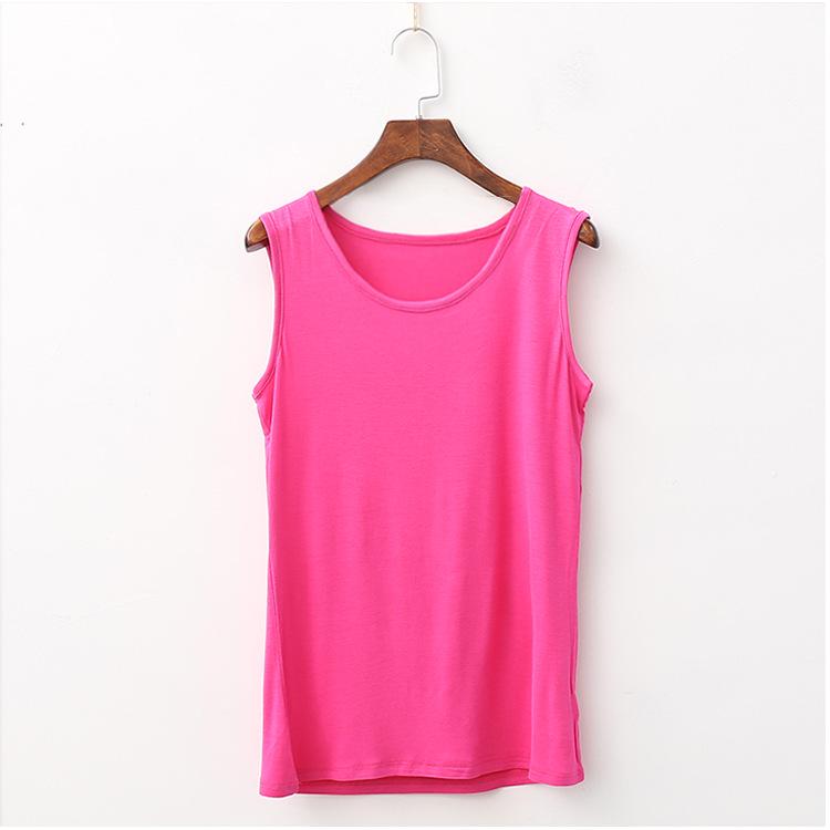 

Жіноча великого розміру вільна модальна майка без рукавів для літа (Середнього віку та літні - Підходить до 200 цзінь) XL фуксія