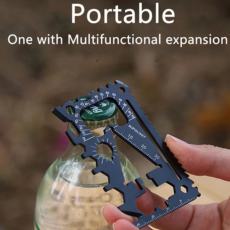 1/2/5 Pezzi Carta Utensile EDC 18-in-1 Acciaio Inossidabile 420 Multifunzione Apribottiglie/Lattine Portachiavi Cacciavite Chiave Inglese Carta