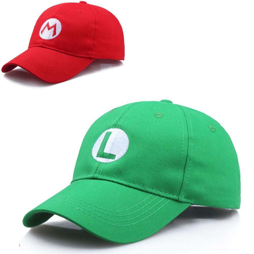 Chic Super Luigi Mario Bros Cosplay Adult Size Hat Cap Baseball Hats Costume
