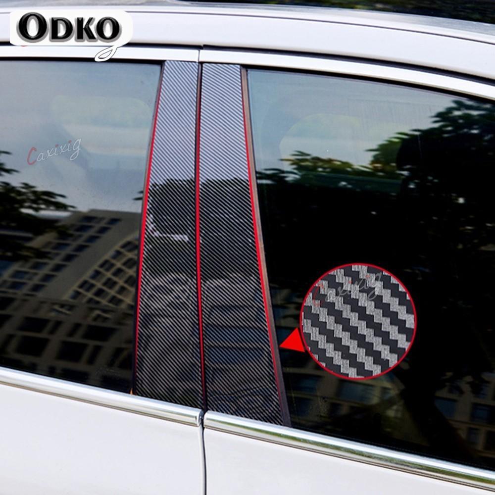 Possbay Car Pillar Posts Door Window Trim Cover Kits  for Jaguar XF X260 XE X760 2015 2016- BC Column Sticker