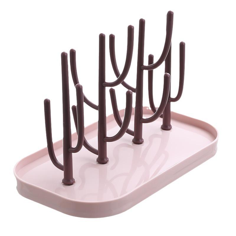 Multifunctional Cactus Baby Bottle Drying Rack - Detachable and Efficient Cup Drainer