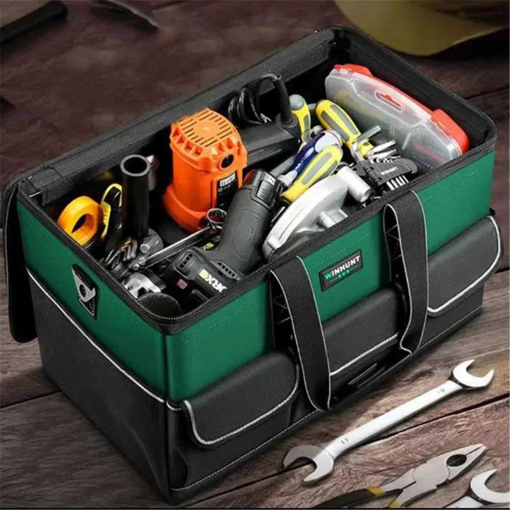 Square Tool Bag Durable Waterproof Portable Thickened Large Capacity Maintenance Tool Storage Pouch Electrician Hardware Toolkit