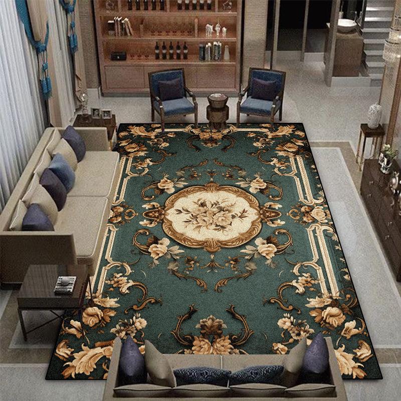 Retro American Style Carpet for Living Room Large Area Decoration Sofa Coffee Table Rugs Home Bedroom Non-slip Lounge Floor Mat
