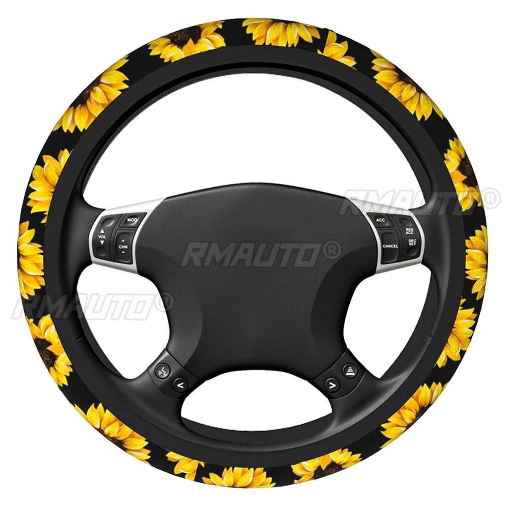 38cm Car Steering Wheel Cover Sunflower Styling Steering Wheel Cover Protection Universal