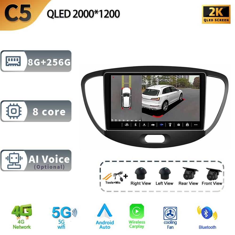 Android 13 For Hyundai I10 Year 2010-2013 Auto Car Radio Multimedia Navigation Car GPS Carplay Radio 2 Din Screen