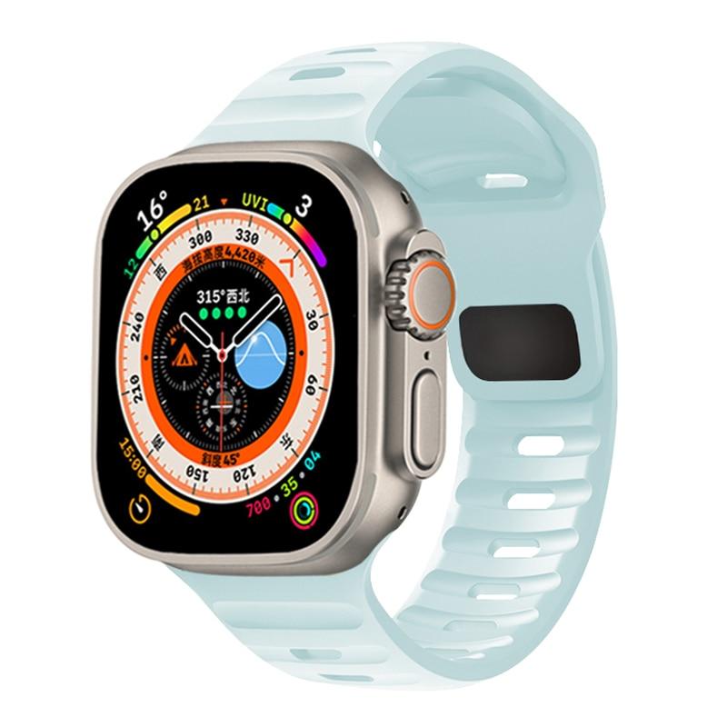 

Силиконовый ремешок для Apple Watch Ultra 49 мм 8 7 45 мм для iWatch Series 6 5 4 SE 3 2 1 44 мм 42 мм Спортивные мужские часы ремешок браслет аксессуары для браслетов 42mm 44mm 45mm 49mm