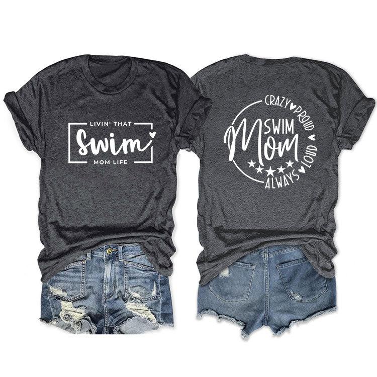 Casual T-shirt Double-sided alphabet print short-sleeved top