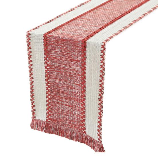 Knitted Table Runner Bohemian Table Runner with Tassels Rustic Table Runner for Farmhouse Dining Table Dresser Decoration