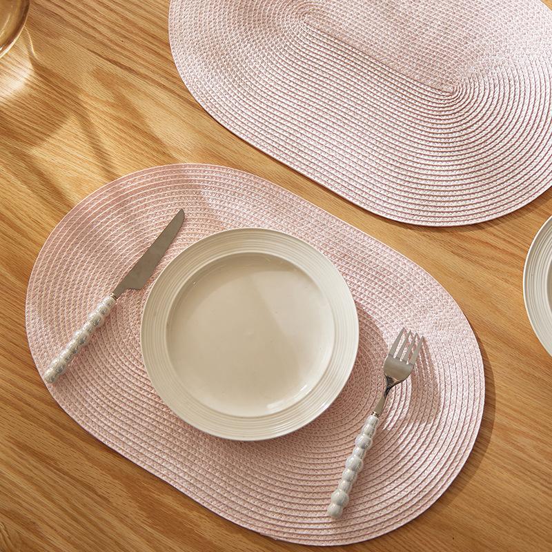 Nordic-style PP Placemat Table Mat, Western Placemat, Woven Dining Table Heat-resistant Mat, Decorative Table Mat