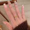 Xiaohongshu Gold Twin Star Ring: Elegant Beaded Sparkle