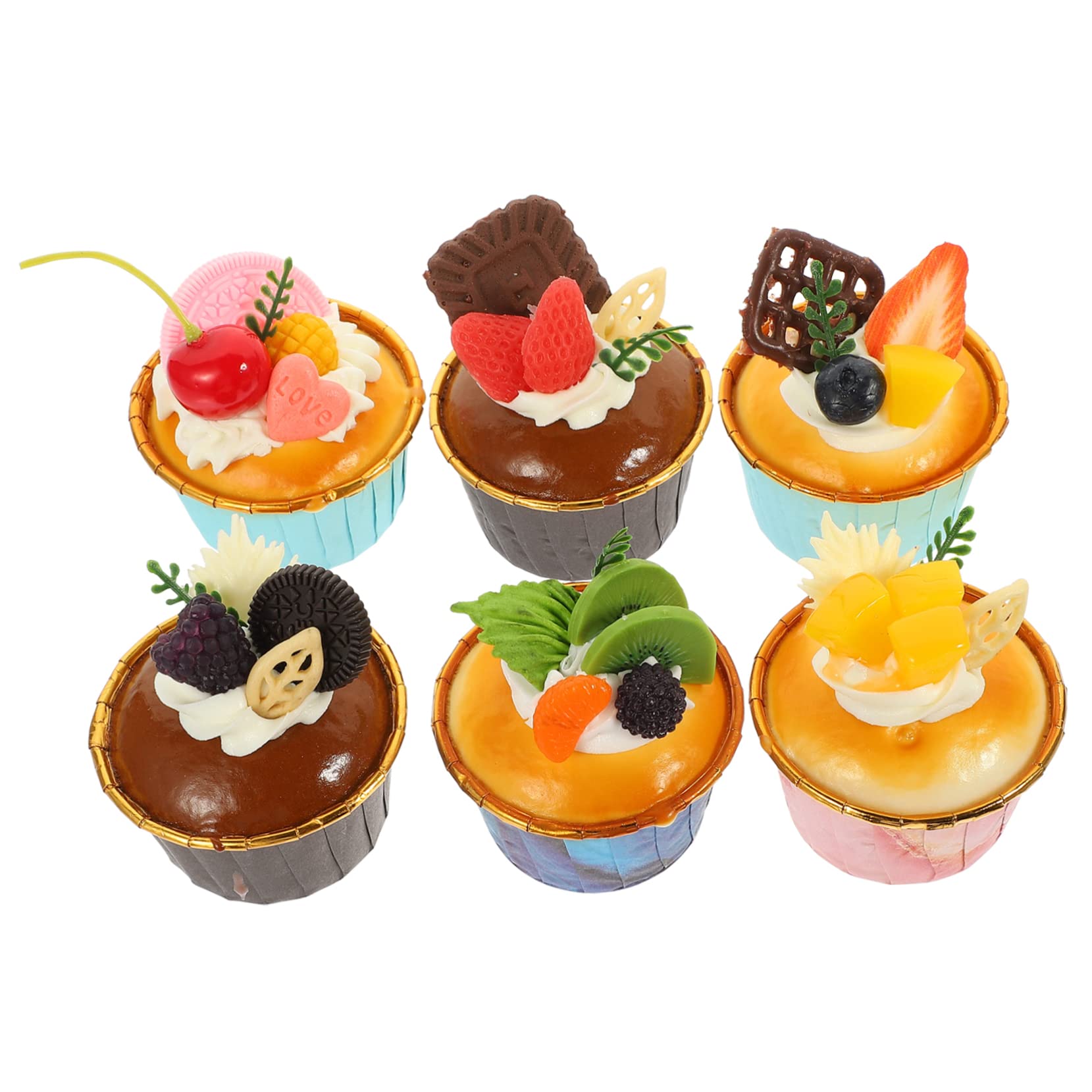 

WINOMO 6 Pieces Simulated Meal Cupcake Model Food Sample Cupcake Model Sample Food Model Bread Western Food Simulation