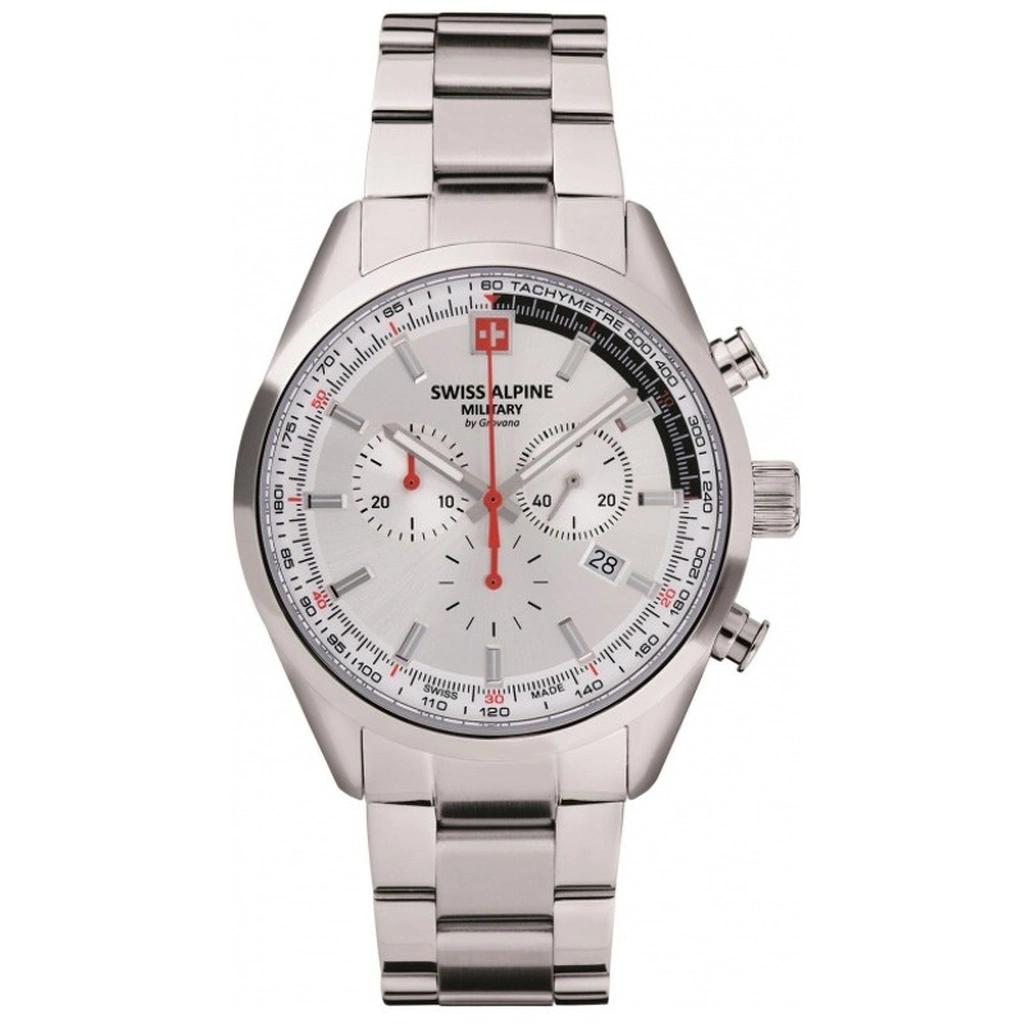 

Swiss Alpine Military Pegasus Chronograph Stainless Steel Silver Dial Quartz 7086.9132 100M Men s Watch срібний