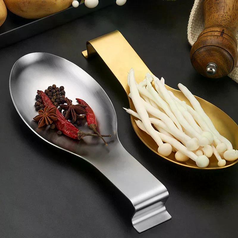 Fiskeformet skeholder Fortykket rustfrit stål Bordservice Skeholder Buffet Klemmebakke Hotel Restaurant Køkkenredskabsholder