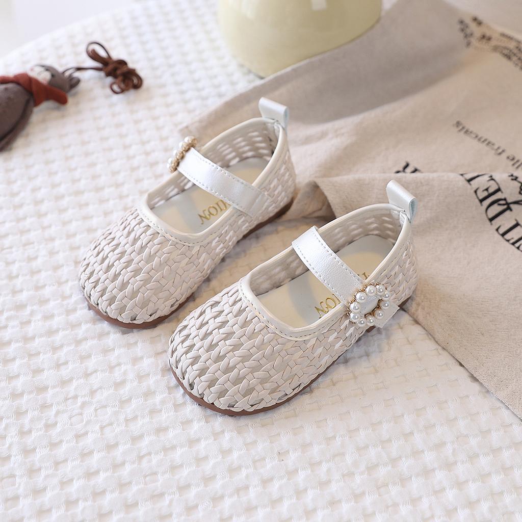 Kids Beach Shoes Hollowed-Out Soft Children Sandals Weave Trendy New Girls Casual Flat Non-Slip Comfort Breathable Shoes