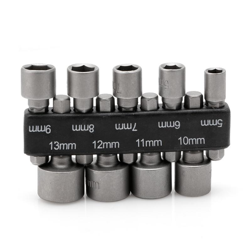 9 Piece Nut Driver Set SAE and Metric Hex Shank Works in Cordless ...