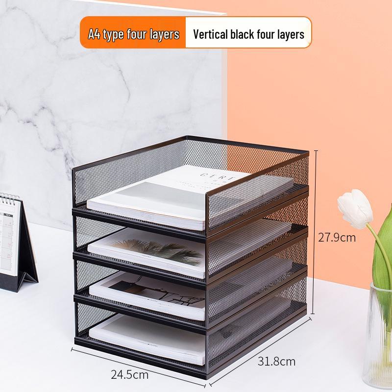 A3A4 Metal File Holder & Multi-layer Office Storage Rack