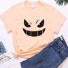 Unisex European-American Plus Size T-shirt with Evil Funny Face Art Print