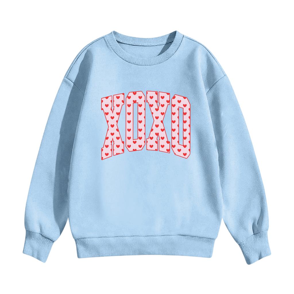 Dětská ležérní mikina s kulatým výstřihem a potiskem, s dlouhým rukávem a kapucí