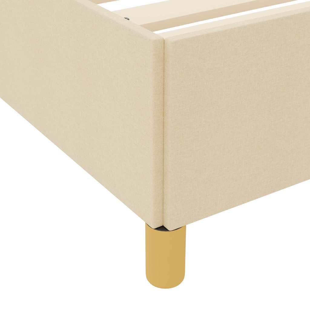 Bed Frame with Mattress Cream 120 x 200 cm Fabric