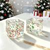 Christmas Party Favors Ice Cube Squeeze Toy, Slow Rising TPR Fidget Toy Stress Relief Toys with Glitter Flow, Cute Holiday Decompression Gift,
